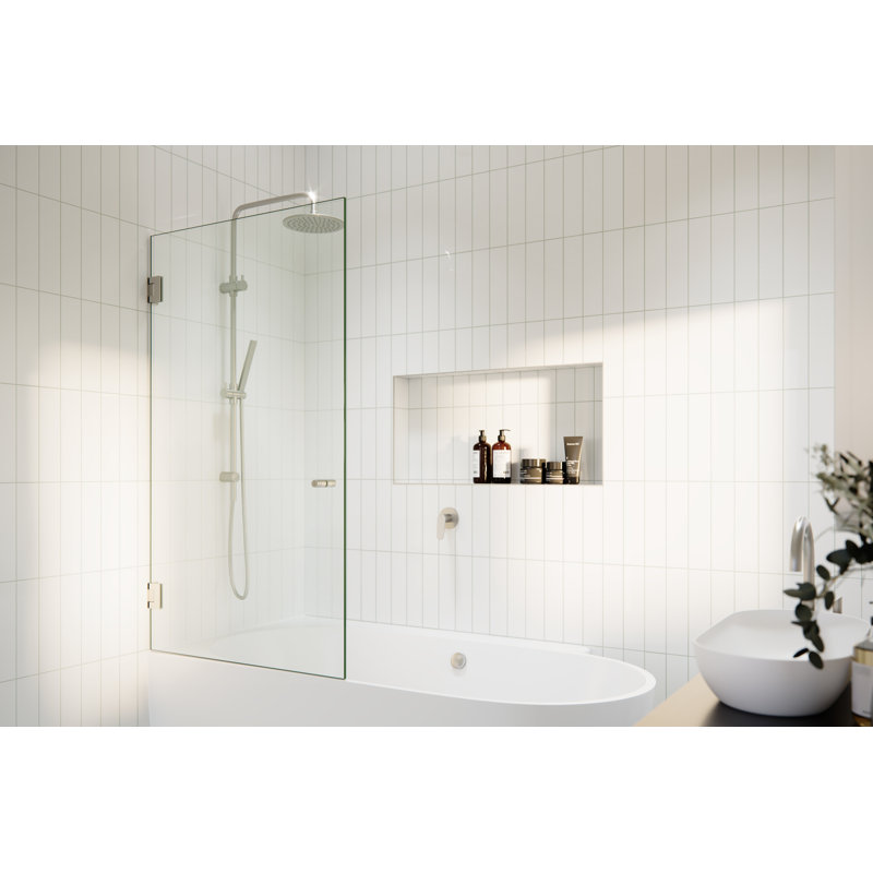 Glass Warehouse 31.75" W x 58" H Hinged Frameless Shower Door & Reviews